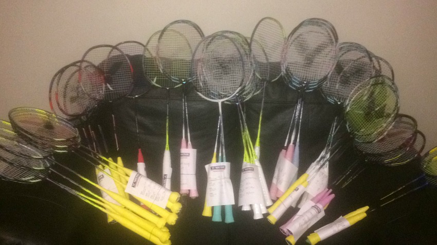 Freshly Strung Badminton Rackets